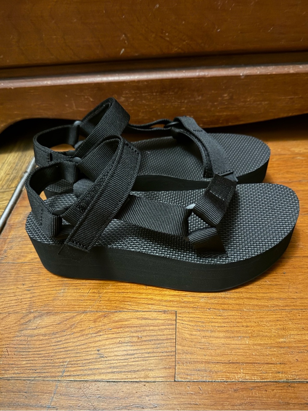 Teva black platform sandals